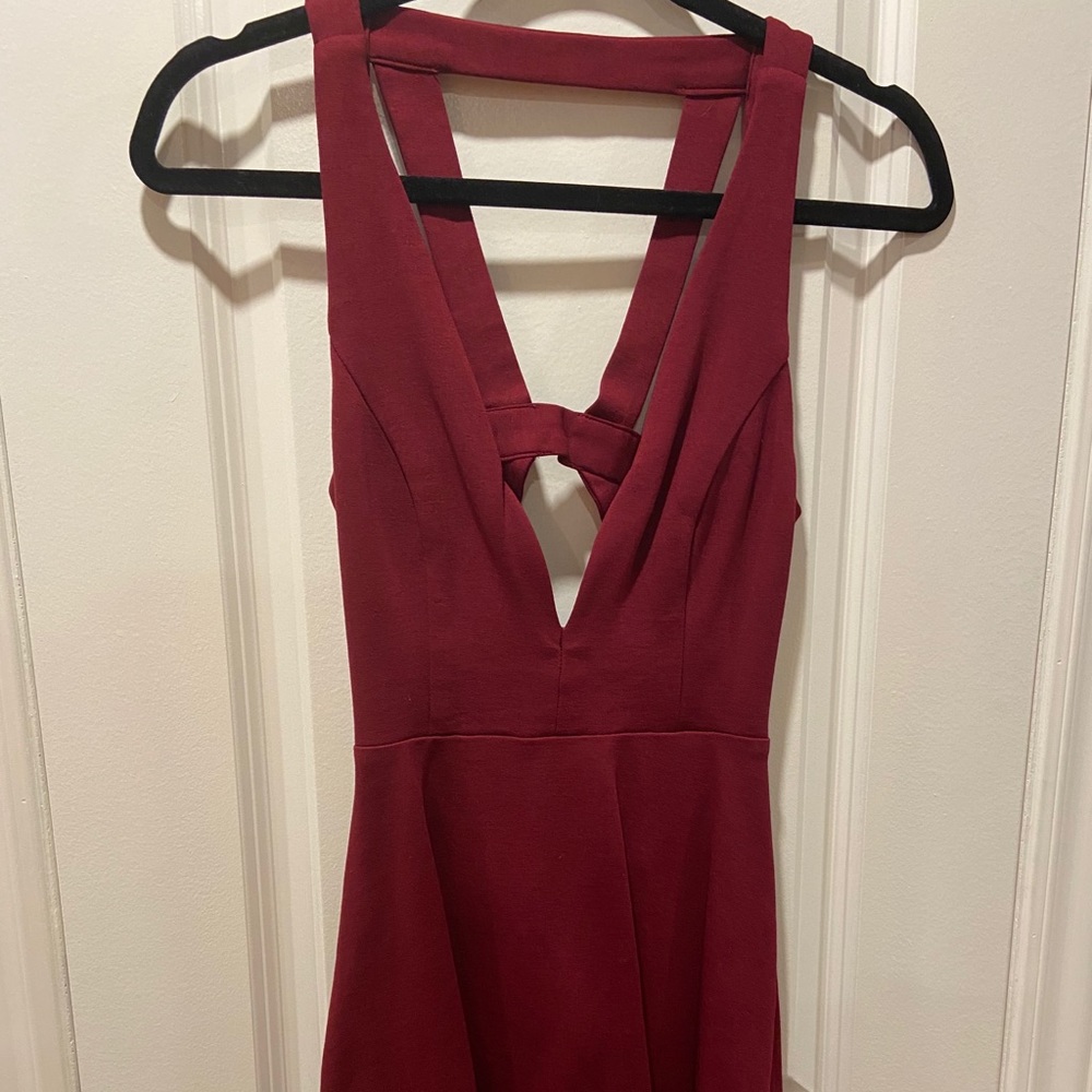 Red backless dress